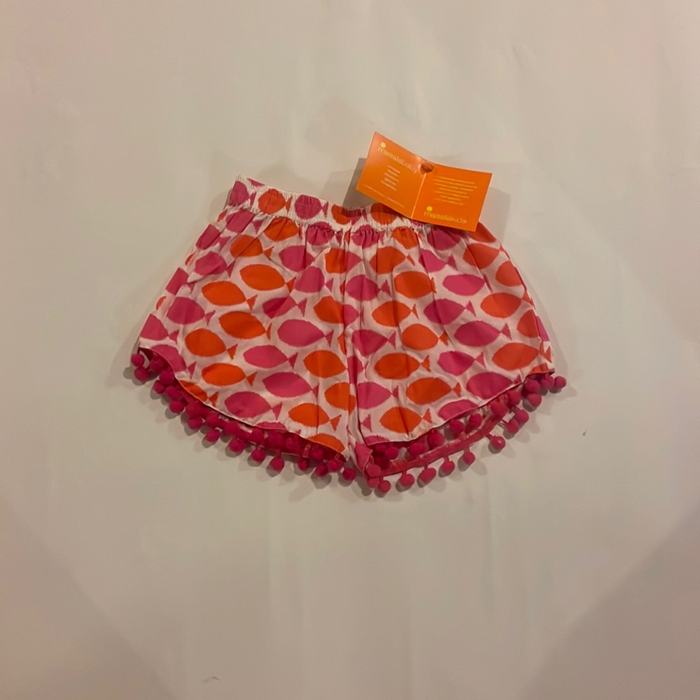 Light kids fish Pom-Pom shorts. Never been worn with tags🐟